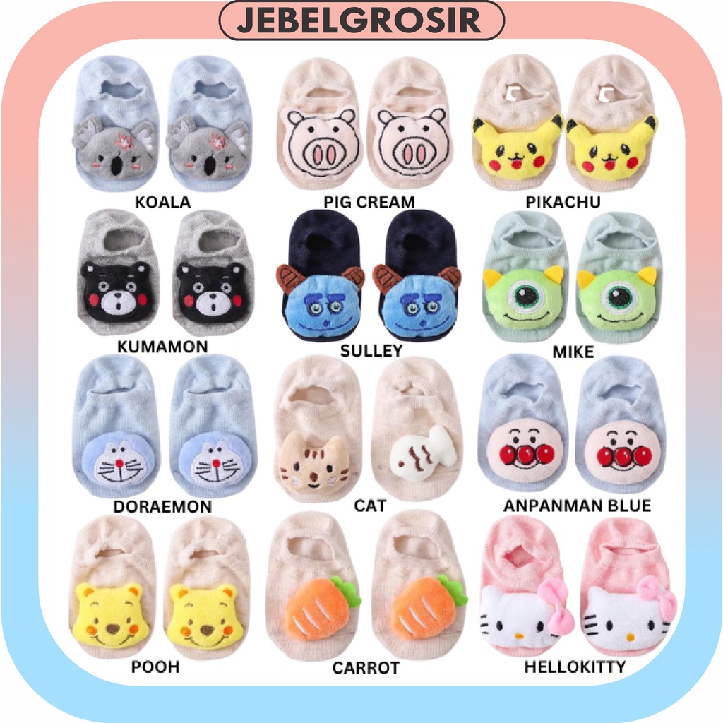 COD Kaos Kaki Anak Bayi Boneka 3D Karakter Lucu Kaoskaki Motif Socks Kids Import Murah BB21