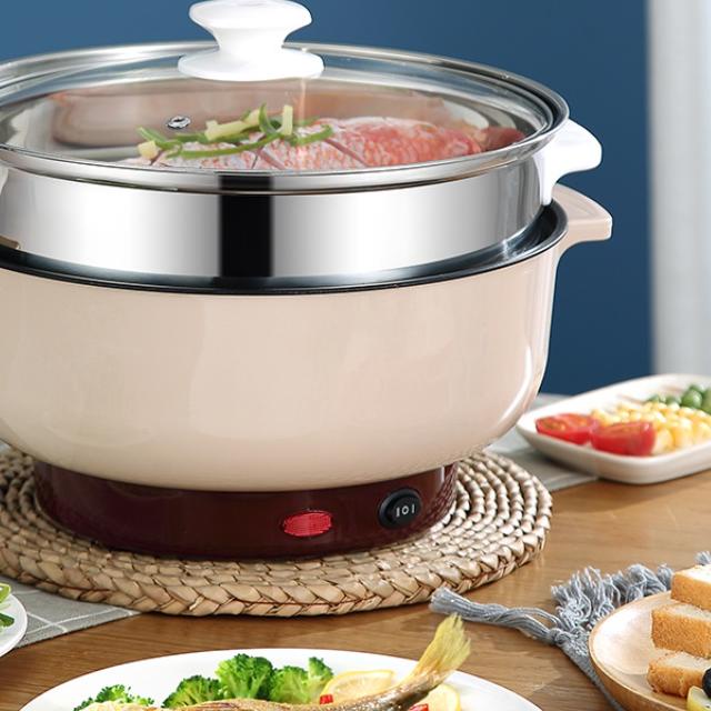 ♠ Panci Elektrik 2 in 1 Panci Listrik Panci Hotpot Steamer Stainless (BACA DESKRIPSI TERLEBIH DAHULU