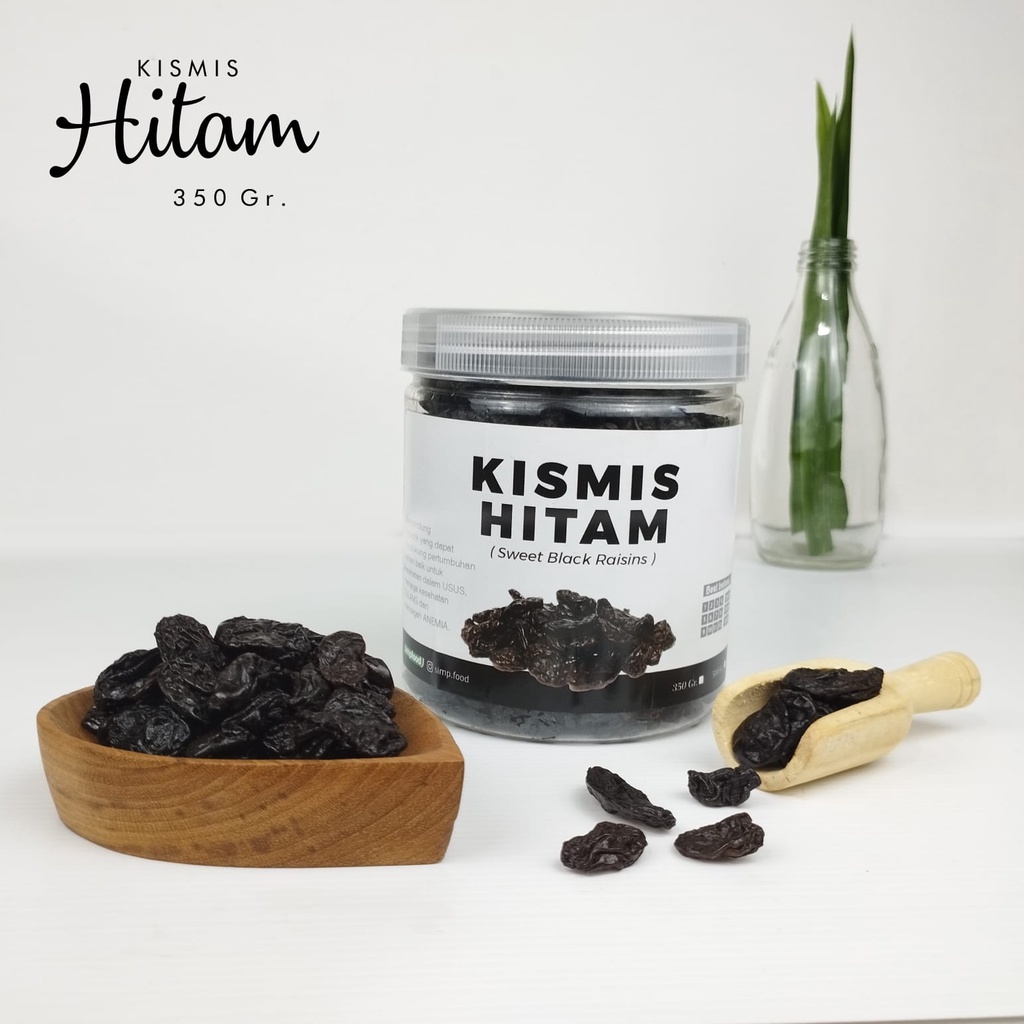 

Kismis Hitam besar rasa asam manis kemasan 350gram (JAR)