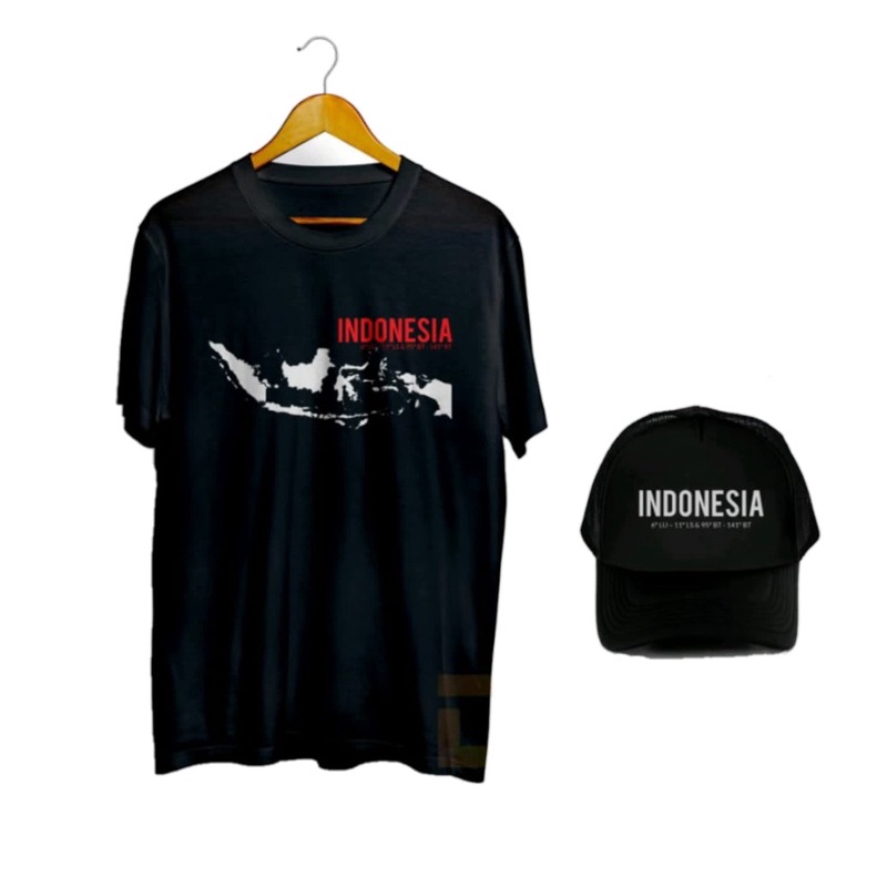 Kaos Bonus Topi Peta NKRI Indonesia