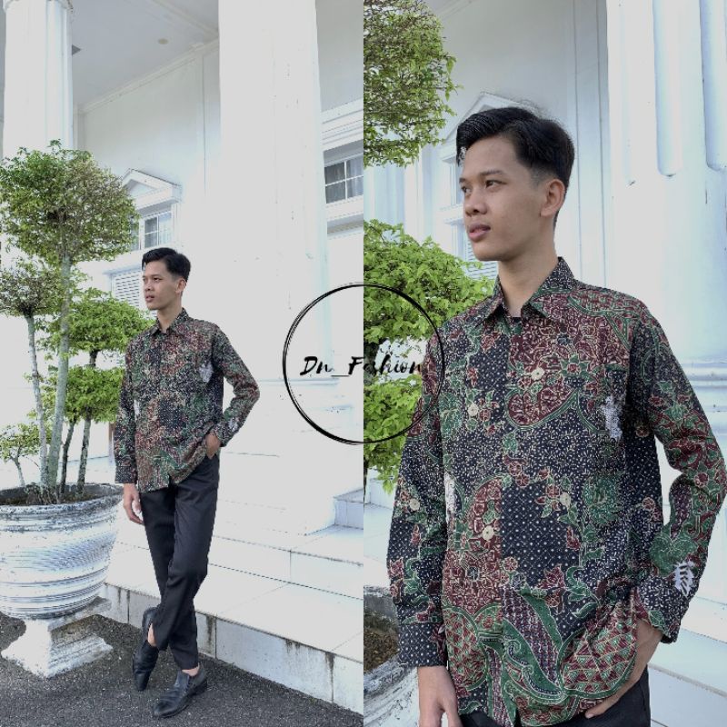 COD//KEMEJA LENGAN PANJANG//KEMEJA BATIK//KEMEJA BATIK BIRU DAN HIJAU //TERLARIS