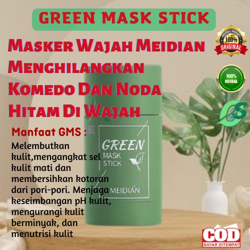 Skincare Wajah Green Mask Stick 100% ORIGINAL Masker Wajah  Green Tea Pembersih Komedo Dan Jerawat B