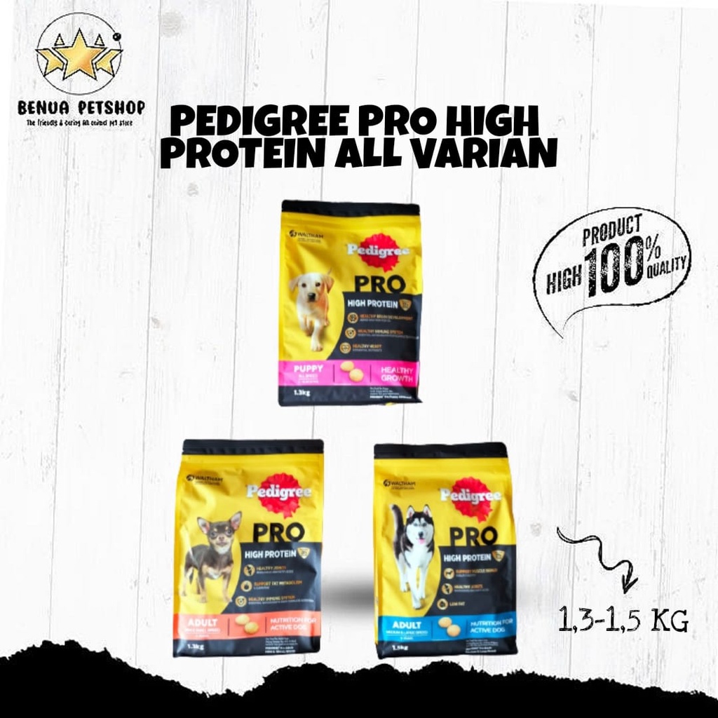 PEDIGREE PRO HIGH PROTEIN PREMIUM DOGFOOD ALL VARIAN - (1,3-1,5 KG)