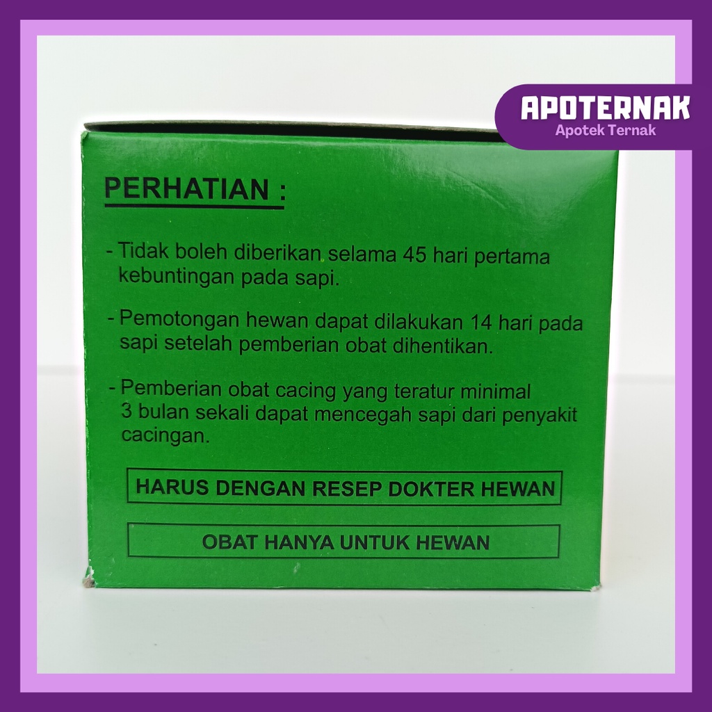 WORMFA BOLUS 1 BOX (24 BOLUS) - Antelmintika Dengan Spektrum Luas - Obat Pemberatas Cacingan Pada Sapi Kerbau Kuda - USFA