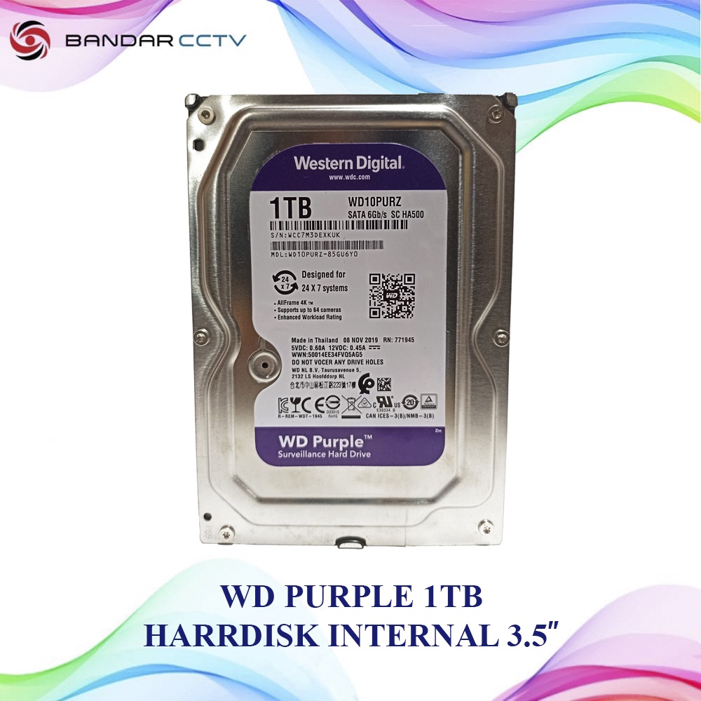 WD PURPLE HARDISK 1TB GARANSI 1 TAHUN / SEAGATE RANDOM