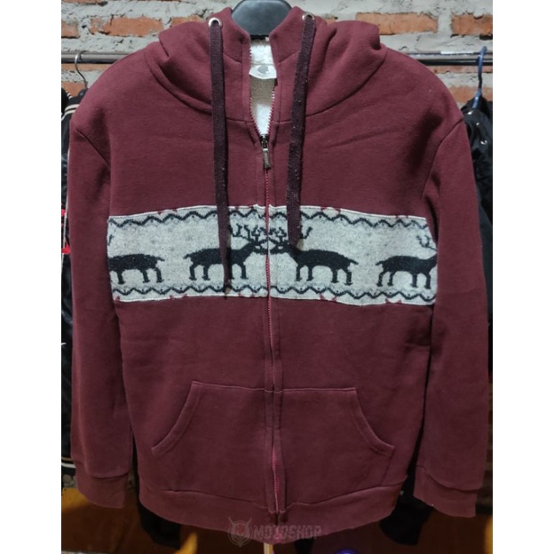 Zipper Hoodie Sherpa Ghost Republic Bekas Pakai (Second)