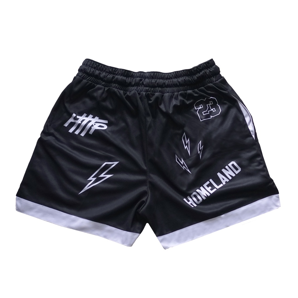 HTTP - Noir - Celana Pendek Motif Boardshort Pria Hitam Sweatshort Pria Wanita
