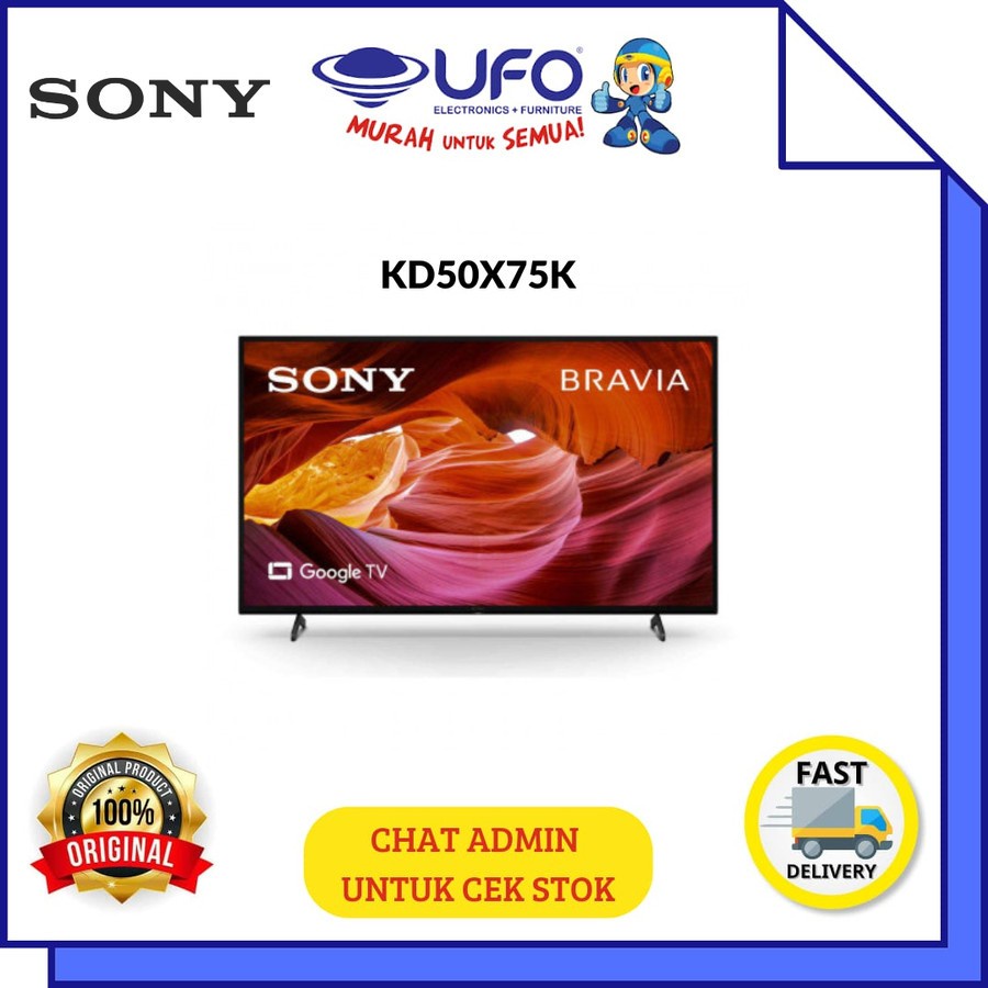SONY Bravia Led Smart Android UHD HDR 4K Google TV 50 Inch KD50X75K