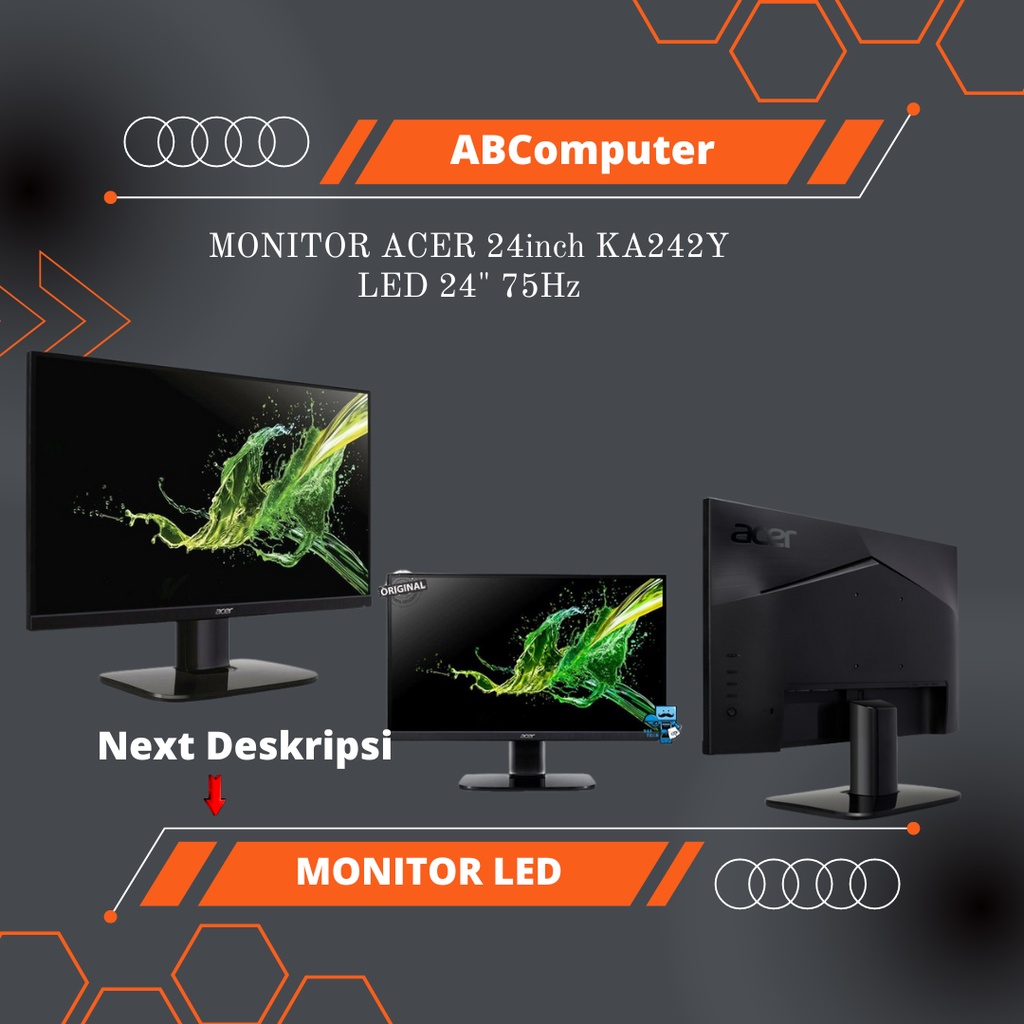 MONITOR PC ACER 24inch KA242Y LED 24" 75Hz