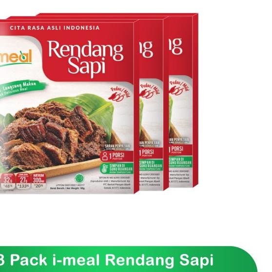 

♟ I-Meal Paket Rendang Sapi Isi 3 Siap Saji ➧