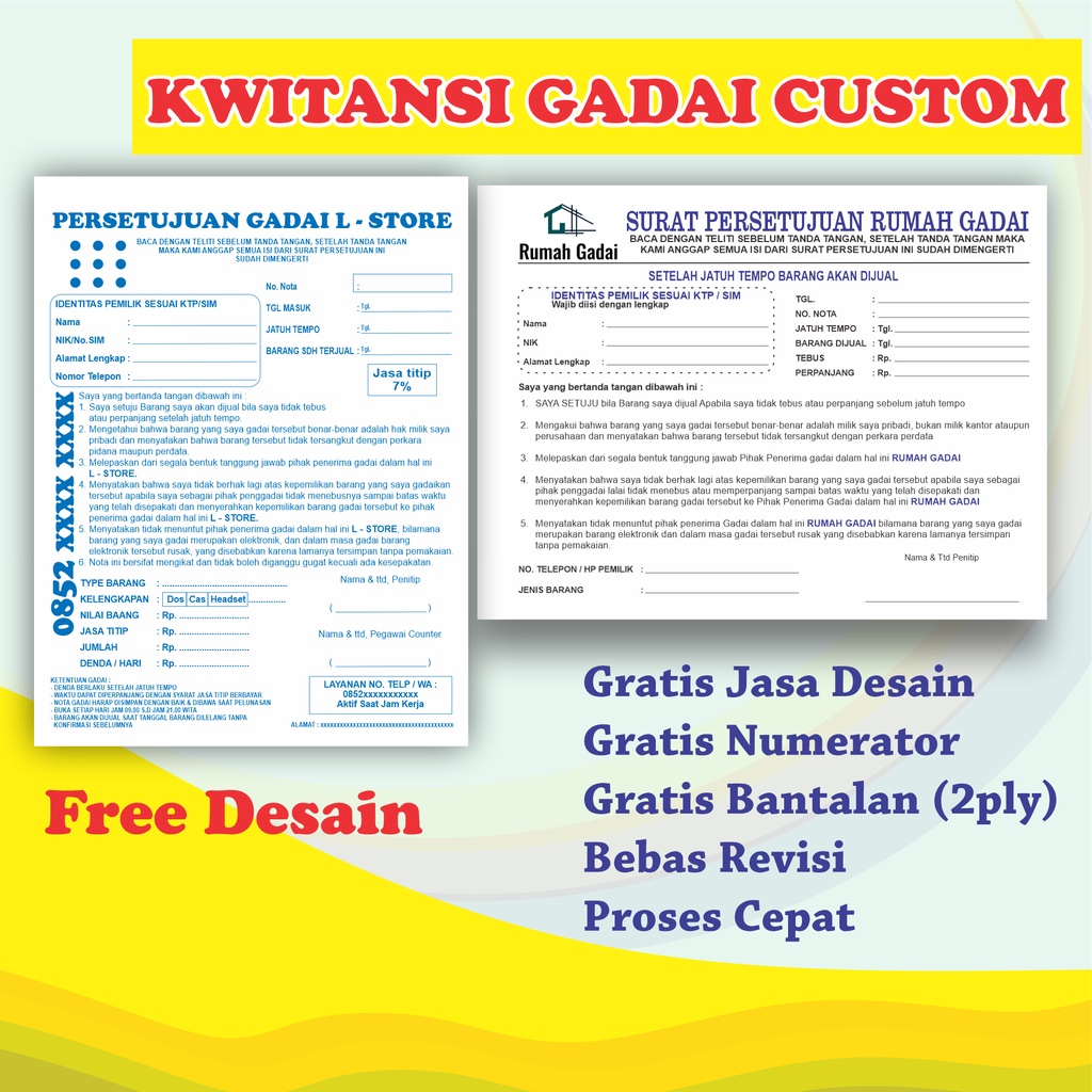 

KWITANSI GADAI CUSTOM - PENGGADAIAN