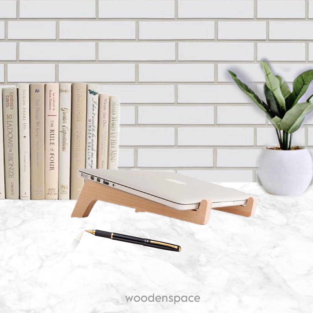 Tatakan Laptop Kayu Minimalis Alas Laptop Kayu Murah Stand Laptop Kayu Kekinian Estetik Meja Laptop