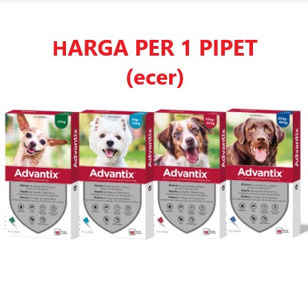 ADVANTIX DOG S M L XL ecer per 1 pipet ORIGINAL BAYER ELANCO obat tetes kutu anjing puppy anti kutu