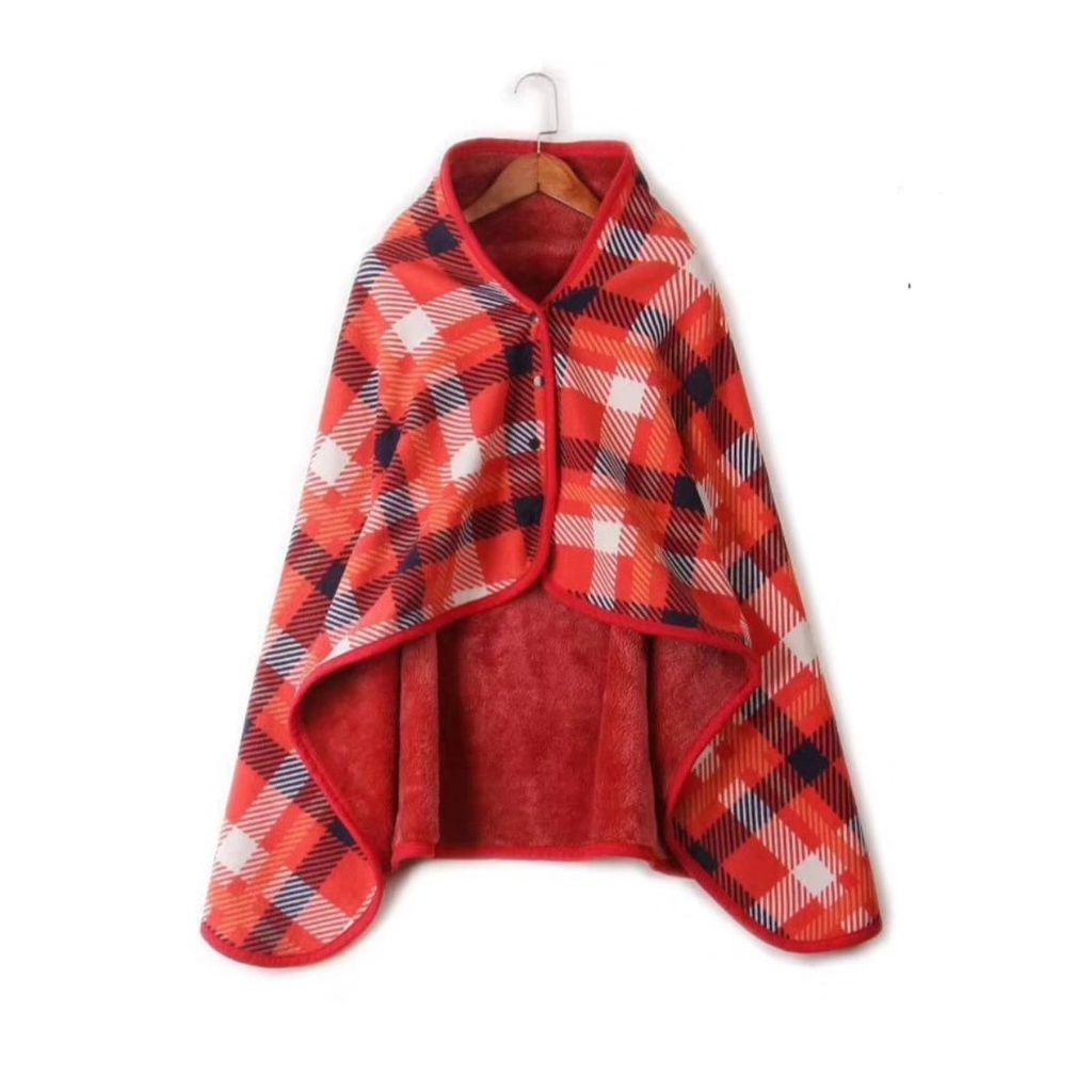 NEW Heattech Selimut Fleece Reversible Reversibel Bolak Balik Reversible Blanket PONCHO HANGAT