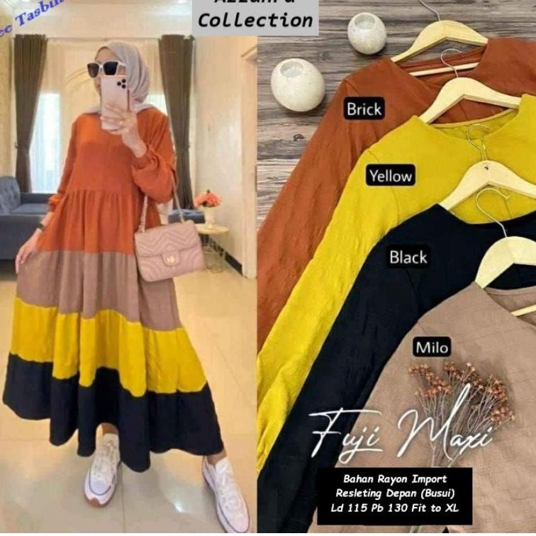 CO.16Ma23ᴺ ▫ (COD) Gamis Midi Fuji / Gamis Midi / Gamis Midi Pelangi / Gamis Midi Terbaru