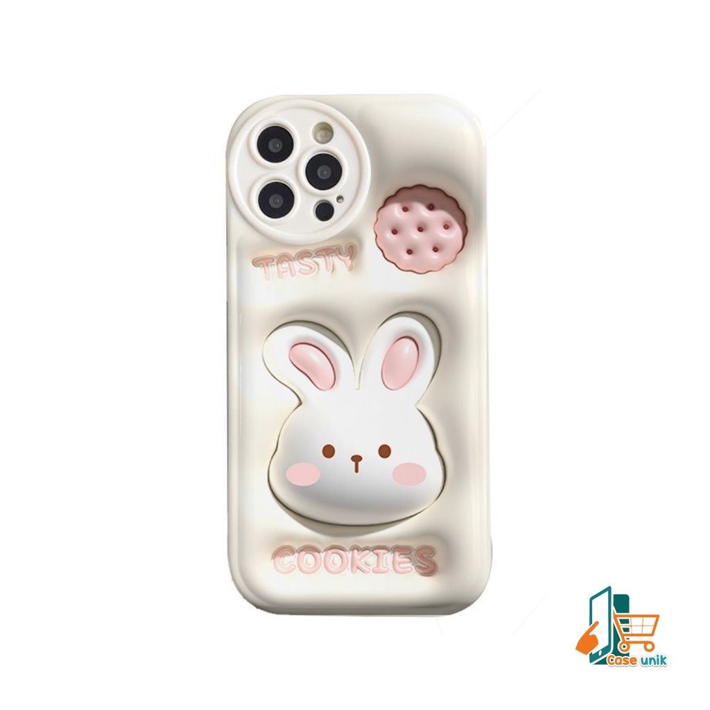 SS149 SOFTCASE MOTIF AKSEN 3D COOKIES RABBIT FOR OPPO A1K A3S A5S A7 A12 A11K A15 A15S A16 A16S A16K A16E A17 A17K A8 A31 A9 A5 A37 NEO 9 A52 A92 2020 A53 A54 A55 A57 2022 A77S A39 A57 LAMA CS5437