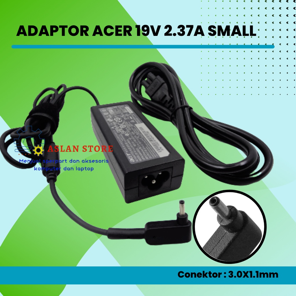 Adaptor Charger Acer switch alpha 12 11 PRO 19V 2.37 DC 3.0*1.1mm ORI