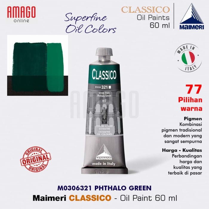 

Kolio Maimeri Classico - Oil Paint - Phthalo Green - 60Ml - M0306321