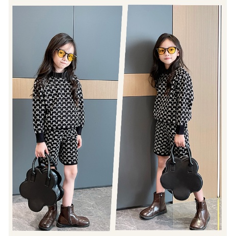 Setelan baju sweater rajut anak cewek Zoe Black | Set Baju celana anak perempuan keren