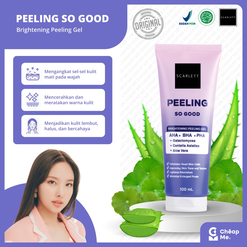 [COD] Scarlett Whitening Peeling So Good Brightening Peeling Gel 100ml dengan Kandungan AHA BHA PHA - 100ML