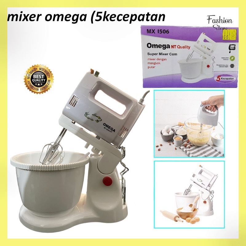 FS-MIXER OMICKO MX1506 STANDING 5 KECEPATAN / MIXER COLOKAN LISTRIK ALAT PENGADUK KUE SET MANGKOK