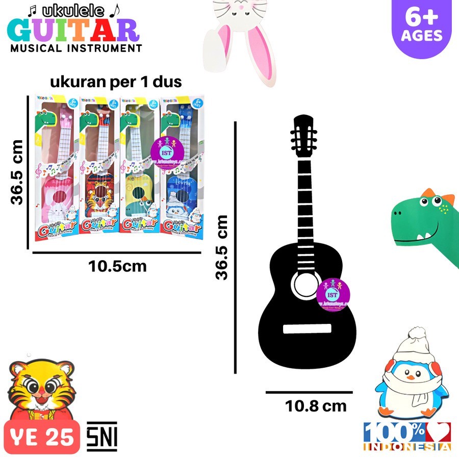 Lucky88toys ⭐⭐⭐⭐⭐Mainan Anak Ukulele Guitar Musical  Kado Anak Gitar YE 25