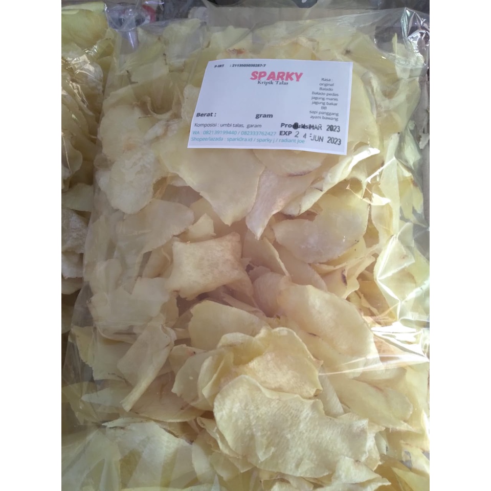 

(grosir) kripik talas asin original 1kg free packing kardus