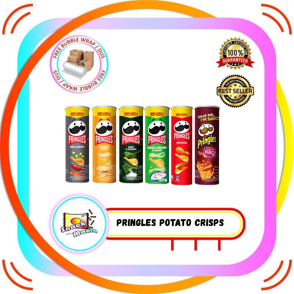 

Pringles Potato Crisps Original Cheese SourCream Spicy Seaweed BBQ 107 - Original