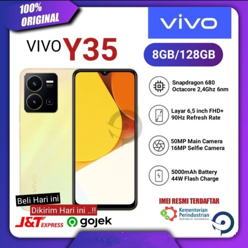 Agen HP VIVO Y35 RAM 8+8 /128GB GRANSI RESMI VIVO INDONESIA