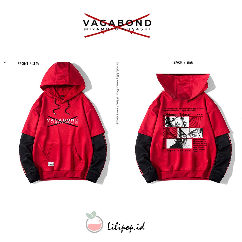 Lilipop.id Sweater Hoodie Vagabond Pria wanita Hoodie Kupluk Jumper Outwear Long sleve Trendy Terbaru