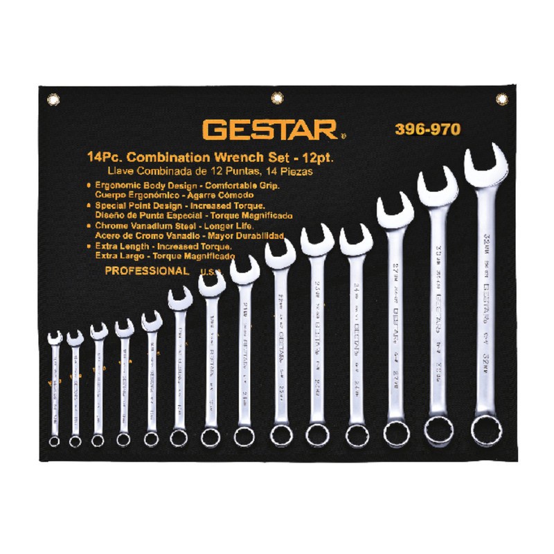 GESTAR/CROSSMAN-Tool Set 14 Pc Combination Wrench Set (SAE) 396-970