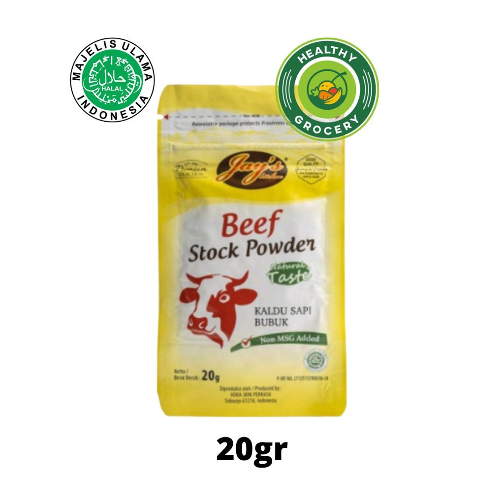 Jay's Pouch Beef Stock / Chicken Stock / Mushroom Stock Powder 20gr / Jay's Zipper / Bumbu Dapur