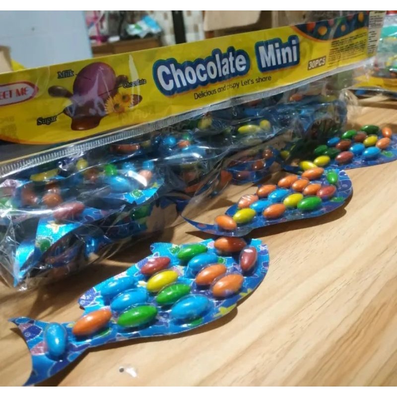 

PERMEN CHOCOLATE MINI IKAN 1 PAK ISI 30 kemasan box