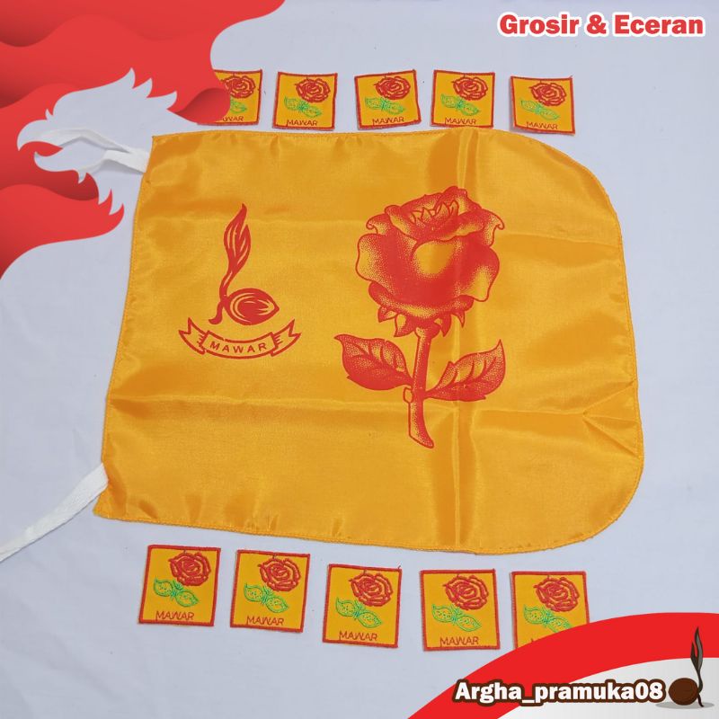 Tanda Regu Pramuka Putri Mawar Paket 10 bed dan 1 bendera