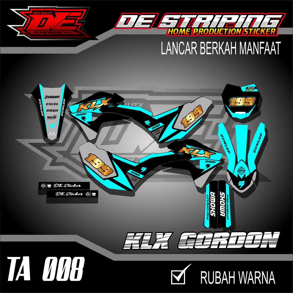 Striping Decal Motor KLX GORDON Fullbody Stiker klx gordon TA008