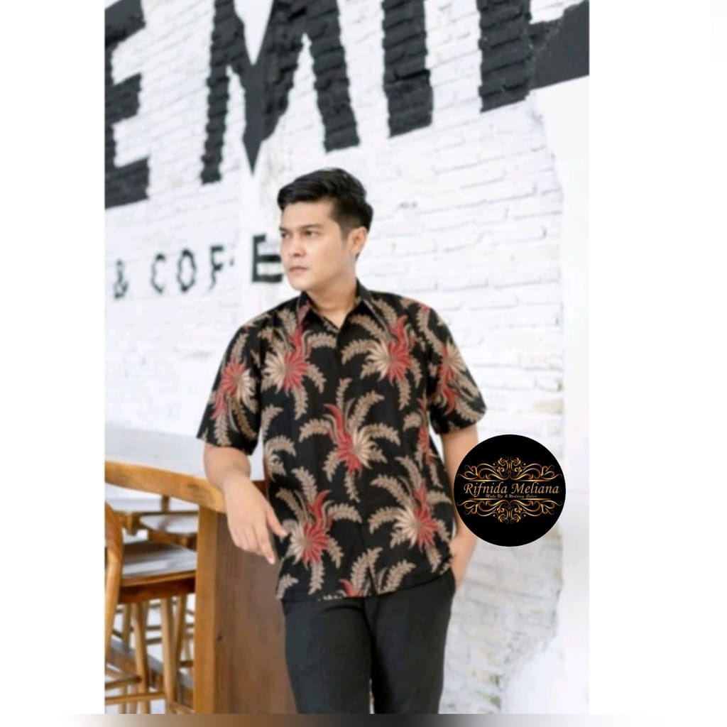 PROMO KEMEJA BATIK PRIA LENGAN PENDEK HEM BATIK TERBARU BATIK MURAH KHAS PEKALONGAN