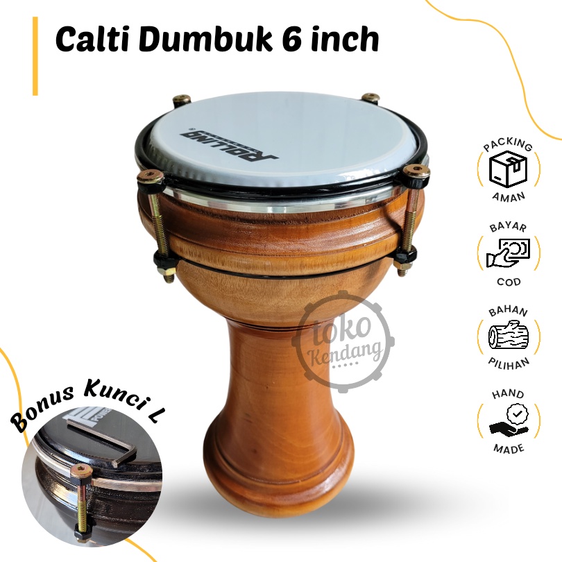 Calti Darbuka Dumbuk Anak Warna Natural Ukuran Mika 6 inch Termurah Kualitas Terbaik