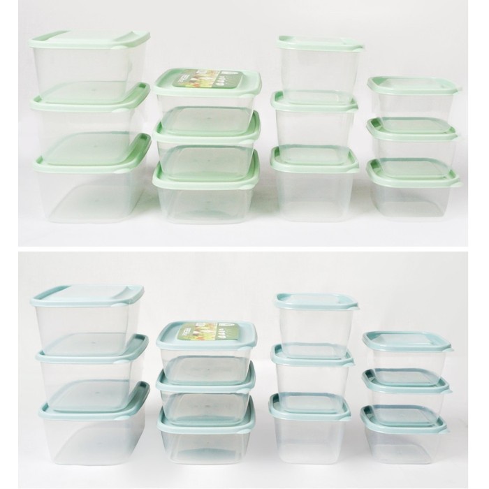 FRESH SET FOOD CONTAINER TEMPAT MAKANAN SET ISI 12 PCS BY GREEN LEAF
