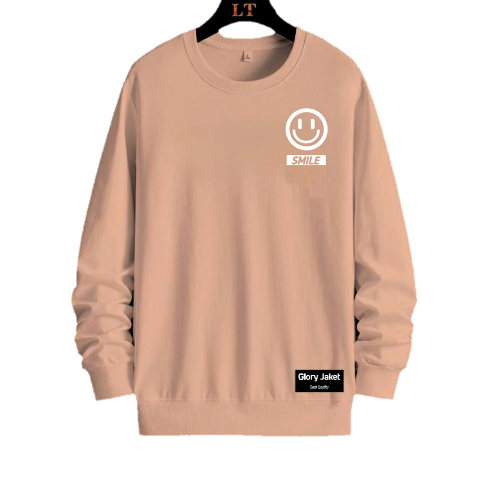 Sweater Crewneck Pria Wanita Smile Cocok untuk di pakai sehari hari