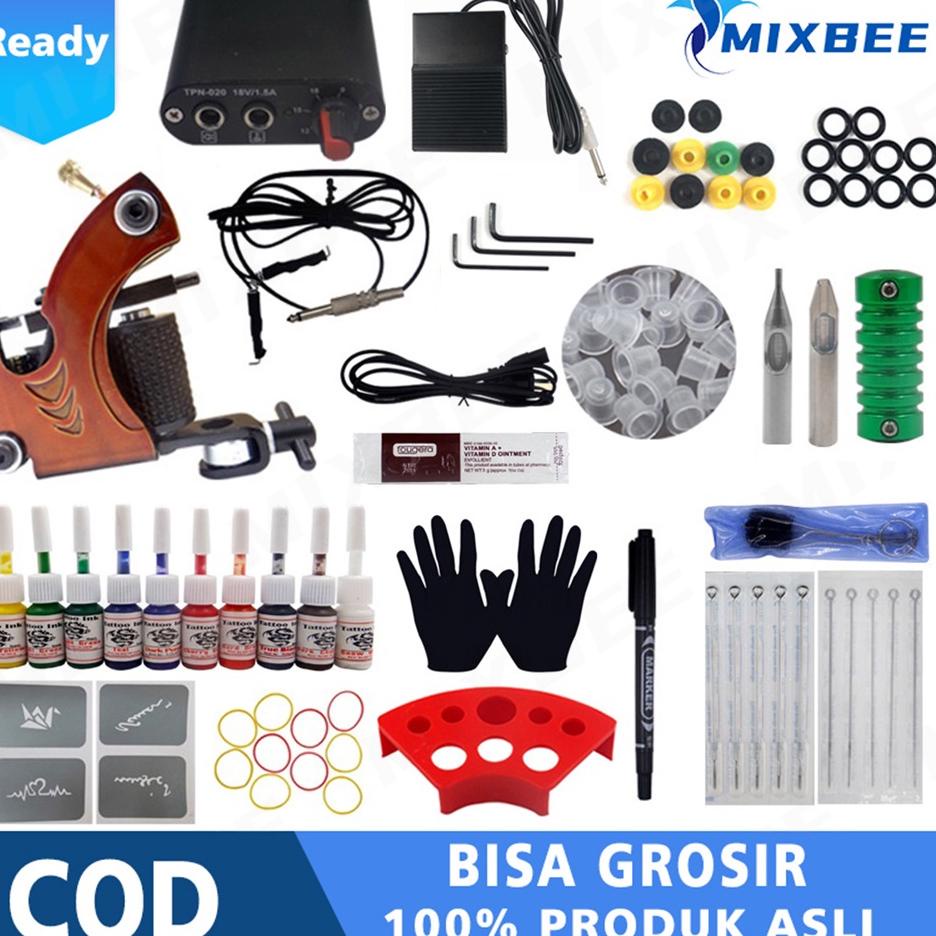 ⚡TOK SIAP 【COD Mesin Tato Full Set - Alat Tatto - Tattoo Machine - Set Tato - Tattoo Kit Bonus Tinta