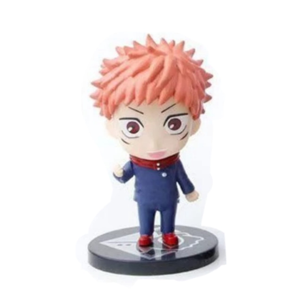Mainan Action Figure Chibi Jujutsu Kaisen Yuji, Sukuna, Gojo, Megumi & Nobara