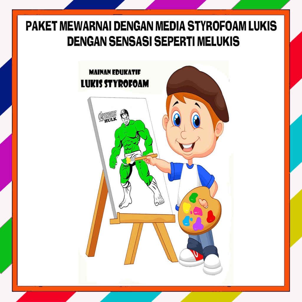 

Paket Melukis dirumah dengan media styrofoam