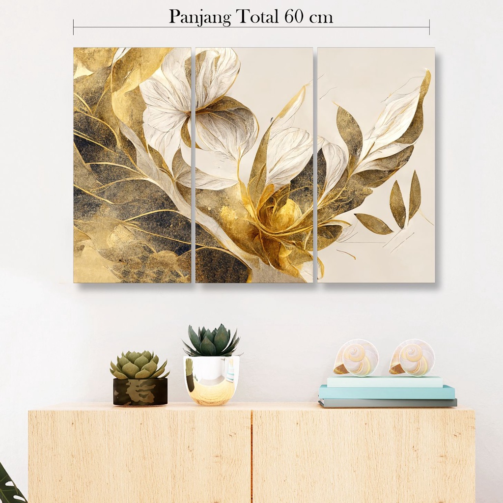 Hiasan Dinding Ruang Tamu Aesthetic Abstrak | Lukisan Bunga Vintage Poster Jumbo