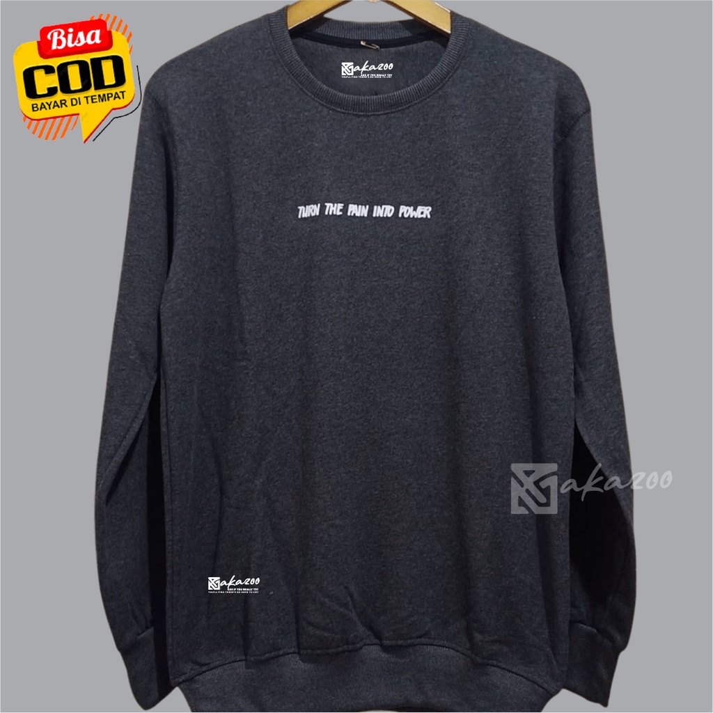 crewneck  distro bandung simple crewneck kerah tinggi crewneck ovesize pria sweater original akazoo