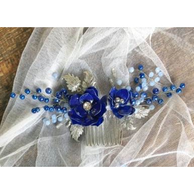PREMIUM  SIRKAM BIRU NAVY BABY BLUE NAMARETA WEDDING HEADBAND HEADPIECE BANDO MUTIARA MAHKOTA CROWN 