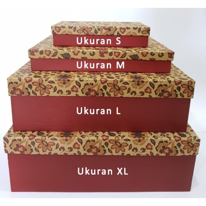 

⭐BISA COD⭐ BOX BATIK - GIFT BOX - BOX KADO - BOX B MERAH - S