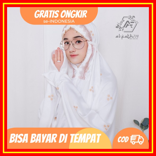 Promo Mukena Dewasa 2 In 1 Maxmara Luxury Silk Satin Premium Jumbo Mewah - Laser Cut Pink Kekinian E