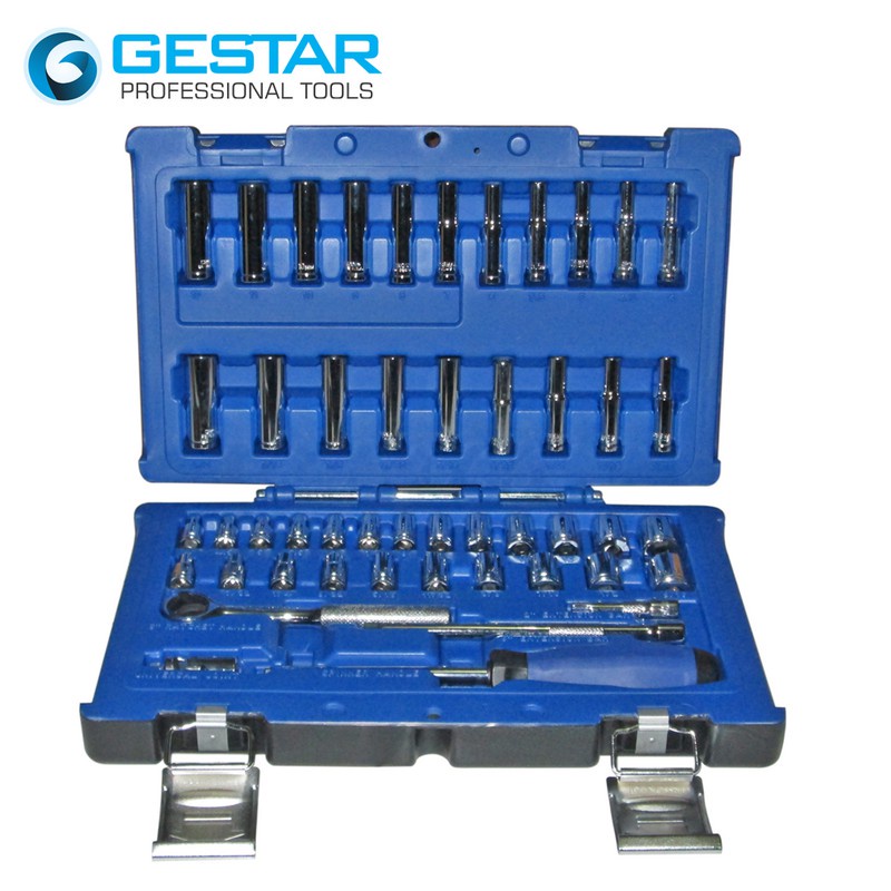 GESTAR/CROSSMAN-Set Kunci Shock 1/4" Dr Socket (Sae/Metric) 6 Pt 48 Pcs 87-023