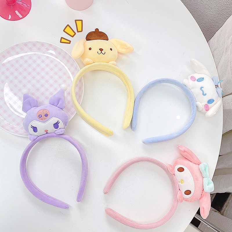 Bando Sanrio Lucu Kartun Korea/ Bando lotso Kuromi Headband Bandana Ikat Kepala Cuci Muka Wanita Mewah Import Hiasan Kepala