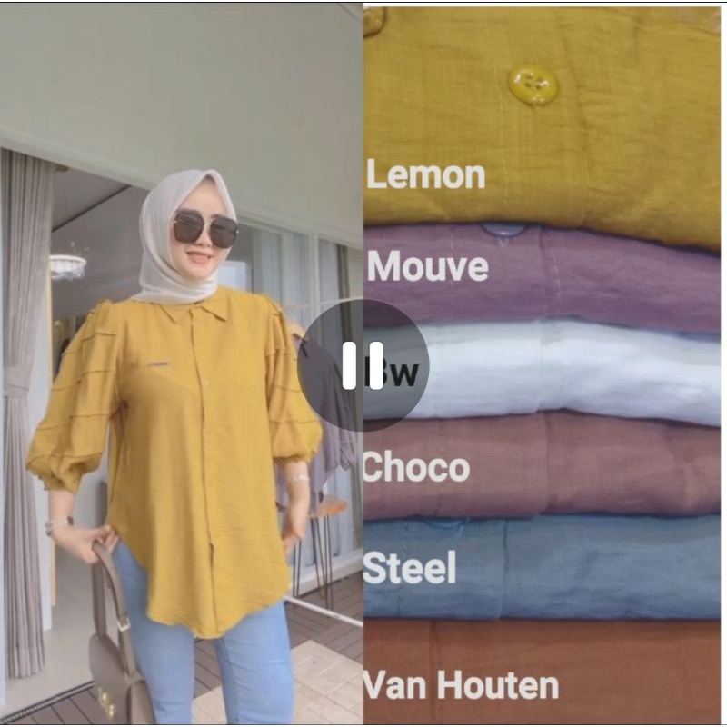 atasan wanita polo linen nadia dan shimer nadia